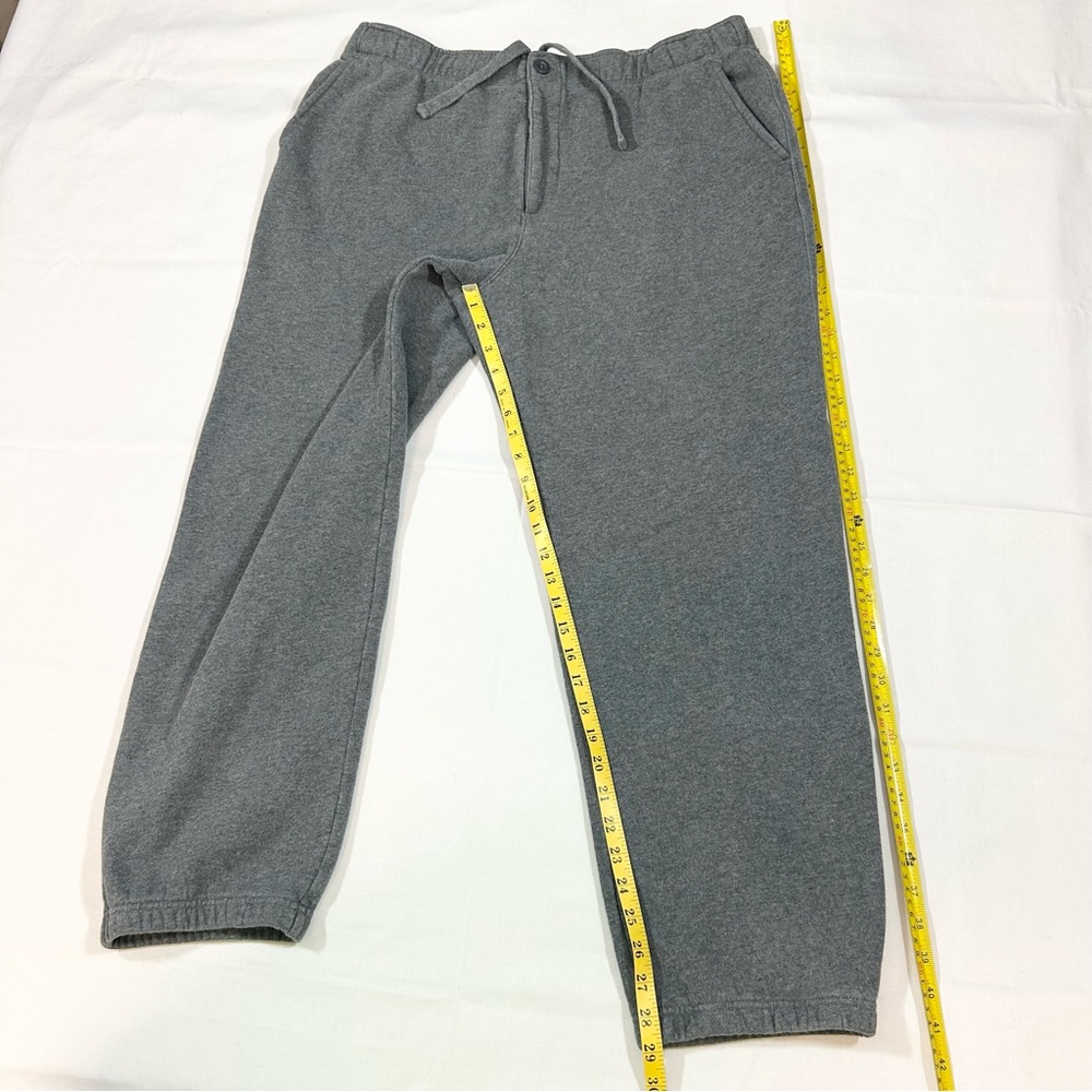 LL Bean Mens XL Sweatpants Fleece Joggers Zip Button Drawstring 30” Inseam Gray - Picture 2 of 8